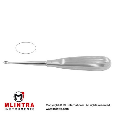 Modell USA Bone Curette Oval - Fig. 4 Stainless Steel, 16 cm - 6 1/4"